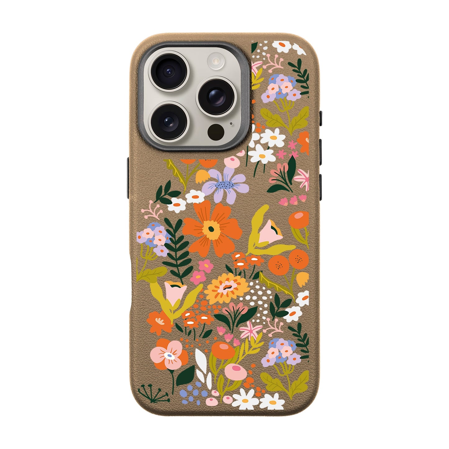 FLOWER-iPhone 16 Pro Leather Premium Kılıf MagSafe Özellikli