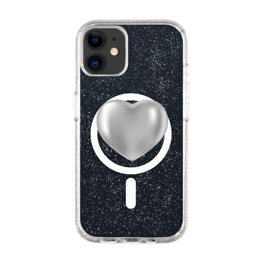 SILVER HEART-Shiny Kılıf MagSafe Özellikli - iPhone 11