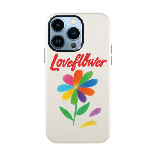 LOVE FLOWER-iPhone 13 Mini Leather Kılıf