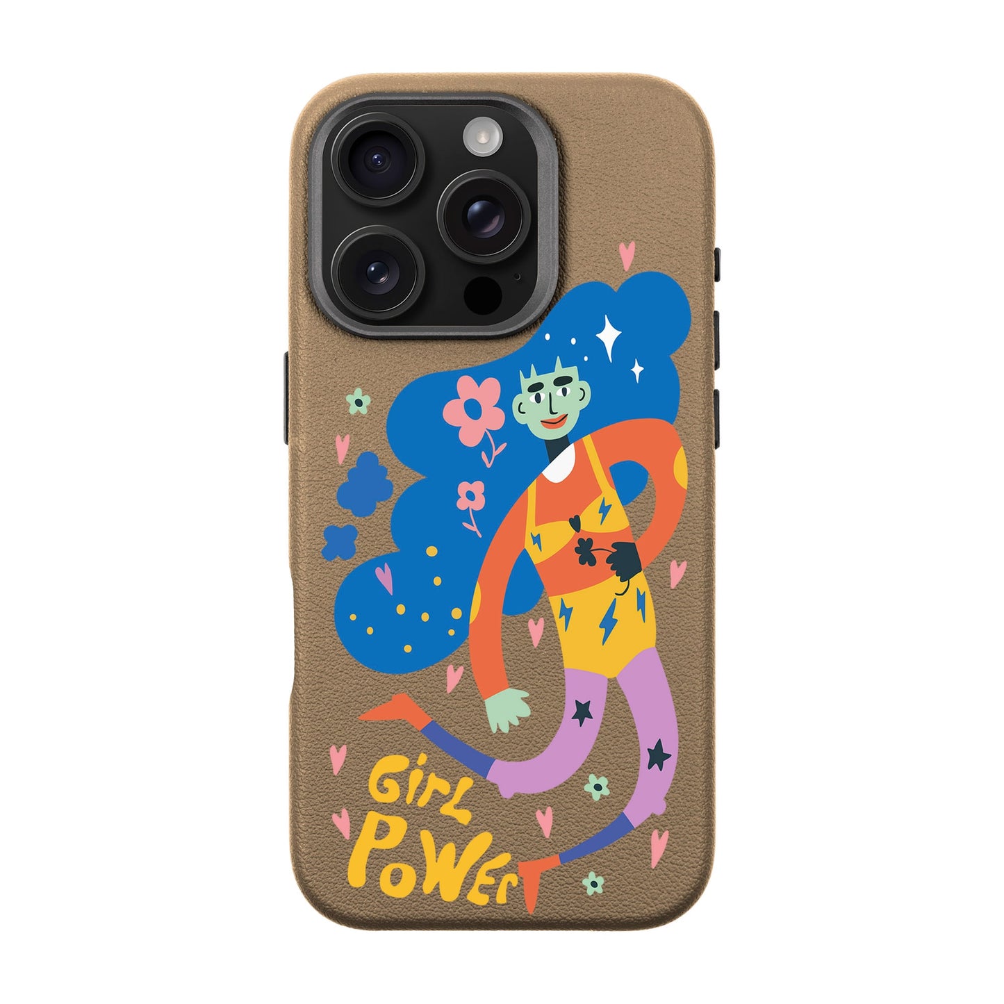GIRL POWER-iPhone 16 Pro Leather Premium Kılıf MagSafe Özellikli