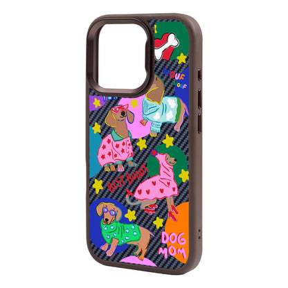 DOG MOM-iPhone 16 Pro Max Plaid Kılıf MagSafe Özellikli
