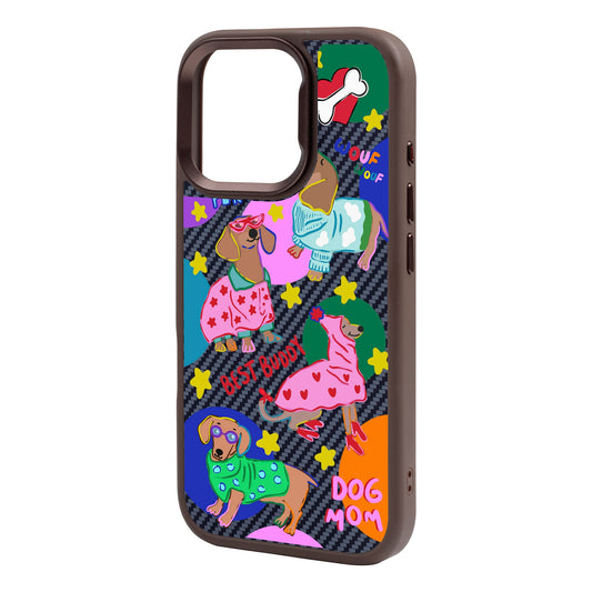 DOG MOM-iPhone 16 Pro Max Plaid Kılıf MagSafe Özellikli