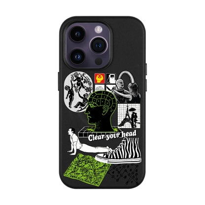 CLEAR YOUR HEAD-iPhone 14 Pro Leather Kılıf MagSafe Özellikli