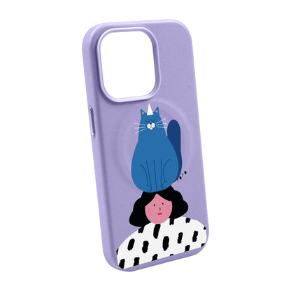 NAUGHTY CAT-iPhone 14 Pro Max Leather Kılıf MagSafe Özellikli