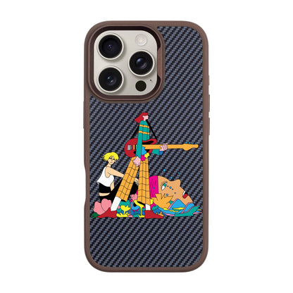 HER BAND-iPhone 16 Pro Plaid Kılıf MagSafe Özellikli