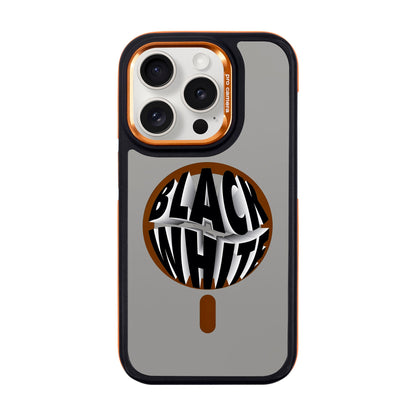 BLACK WHITE-iPhone 15 Pro Dark Kılıf MagSafe Özellikli