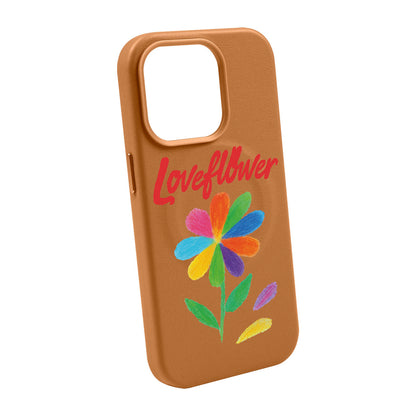 LOVE FLOWER-iPhone 11 Leather Kılıf MagSafe Özellikli
