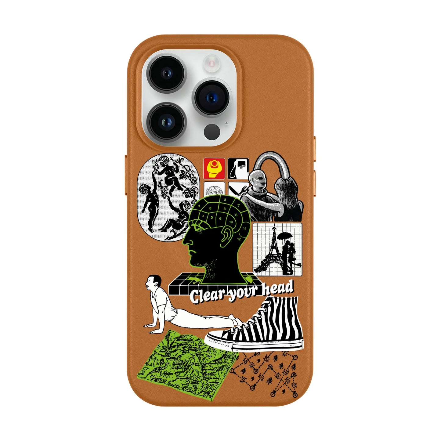 CLEAR YOUR HEAD-iPhone 14 Pro Leather Kılıf MagSafe Özellikli