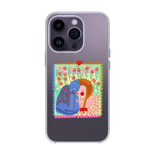 KEDİ POSTA PULU-iPhone 14 Pro Solid Kılıf