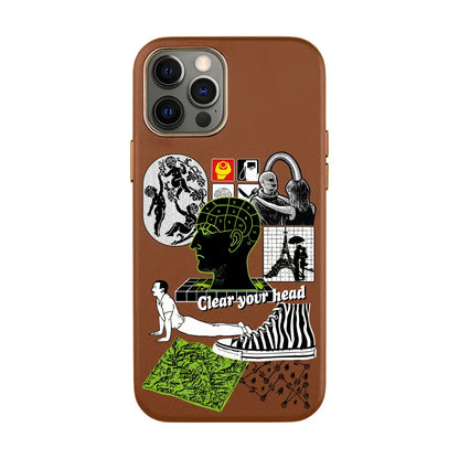 CLEAR YOUR HEAD-iPhone 12 Pro Leather Kılıf