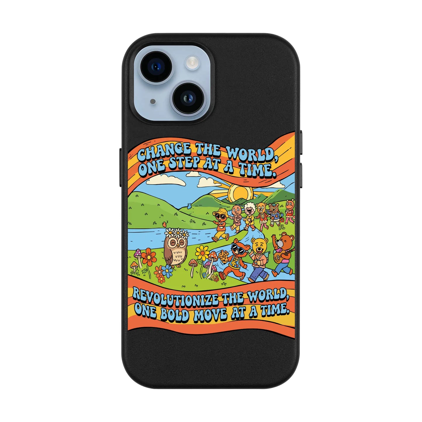 CHANGE THE WORLD-iPhone 13 Leather Kılıf MagSafe Özellikli