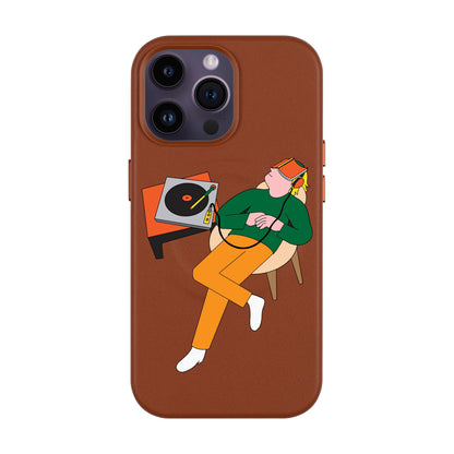 LAZY SUNDAY AFTERNOON-iPhone 14 Pro Max Leather Kılıf MagSafe Özellikli