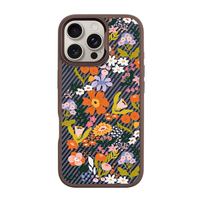 FLOWER-iPhone 16 Pro Max Plaid Kılıf MagSafe Özellikli