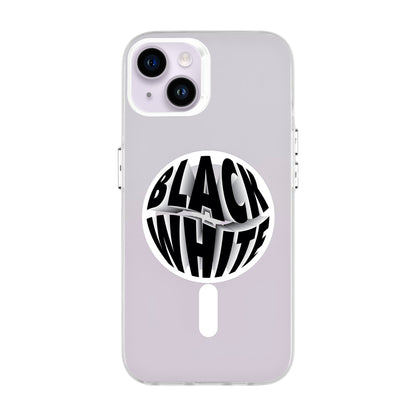 BLACK WHITE-iPhone 14 Plus Hold Kılıf MagSafe Özellikli