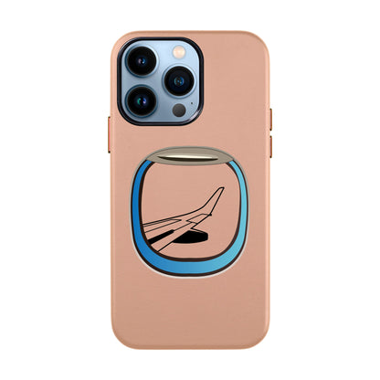 AIRCRAFT WINDOW-iPhone 13 Pro Max Leather Kılıf