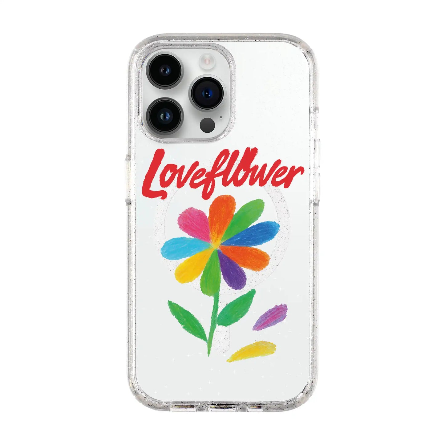 LOVE FLOWER-iPhone 14 Pro Max Shiny Kılıf MagSafe Özellikli