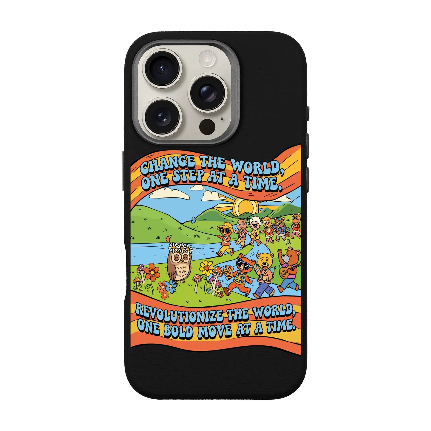 CHANGE THE WORLD-iPhone 16 Pro Leather Premium Kılıf MagSafe Özellikli