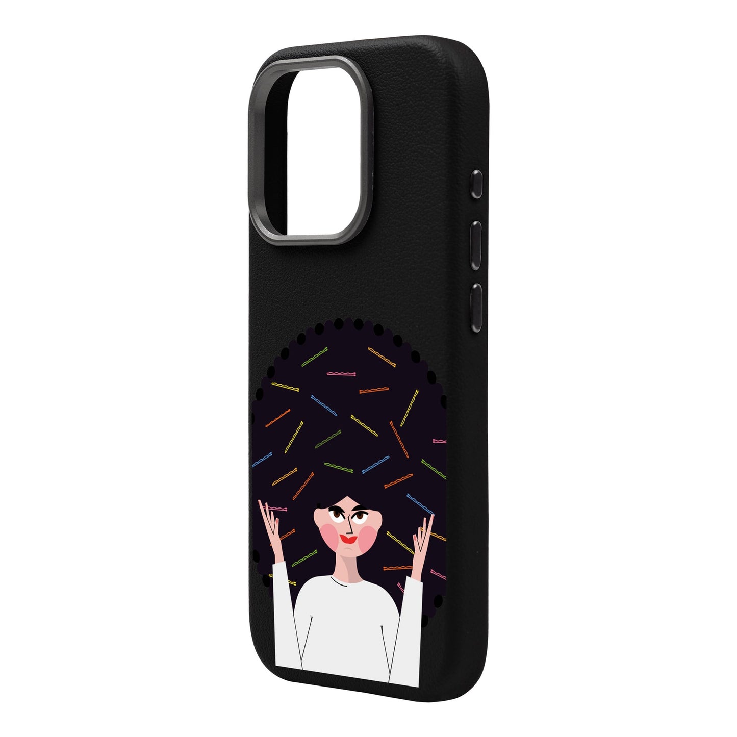 TANGLES OF HAPPINESS-iPhone 16 Plus Leather Premium Kılıf MagSafe Özellikli