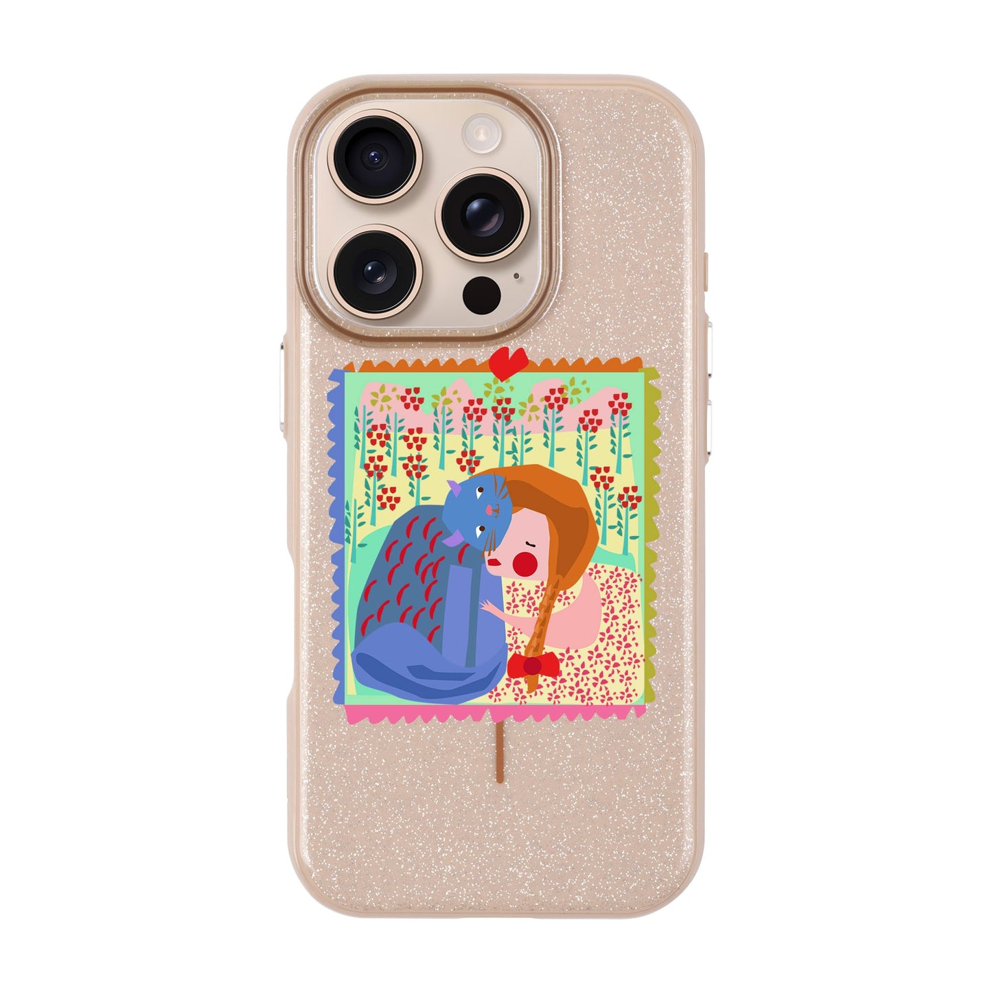 KEDİ POSTA PULU-iPhone 16 Pro Radiant Kılıf MagSafe Özellikli