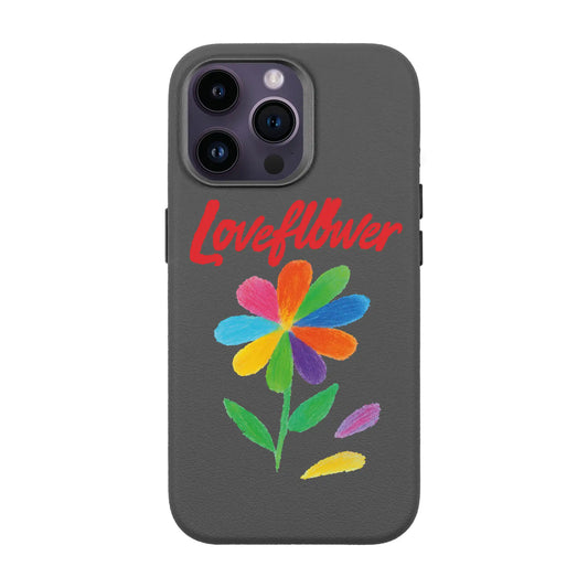 LOVE FLOWER-iPhone 14 Pro Max Leather Premium Kılıf MagSafe Özellikli