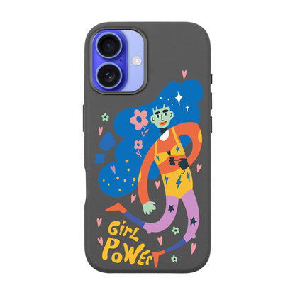 GIRL POWER-iPhone 16 Plus Leather Premium Kılıf MagSafe Özellikli