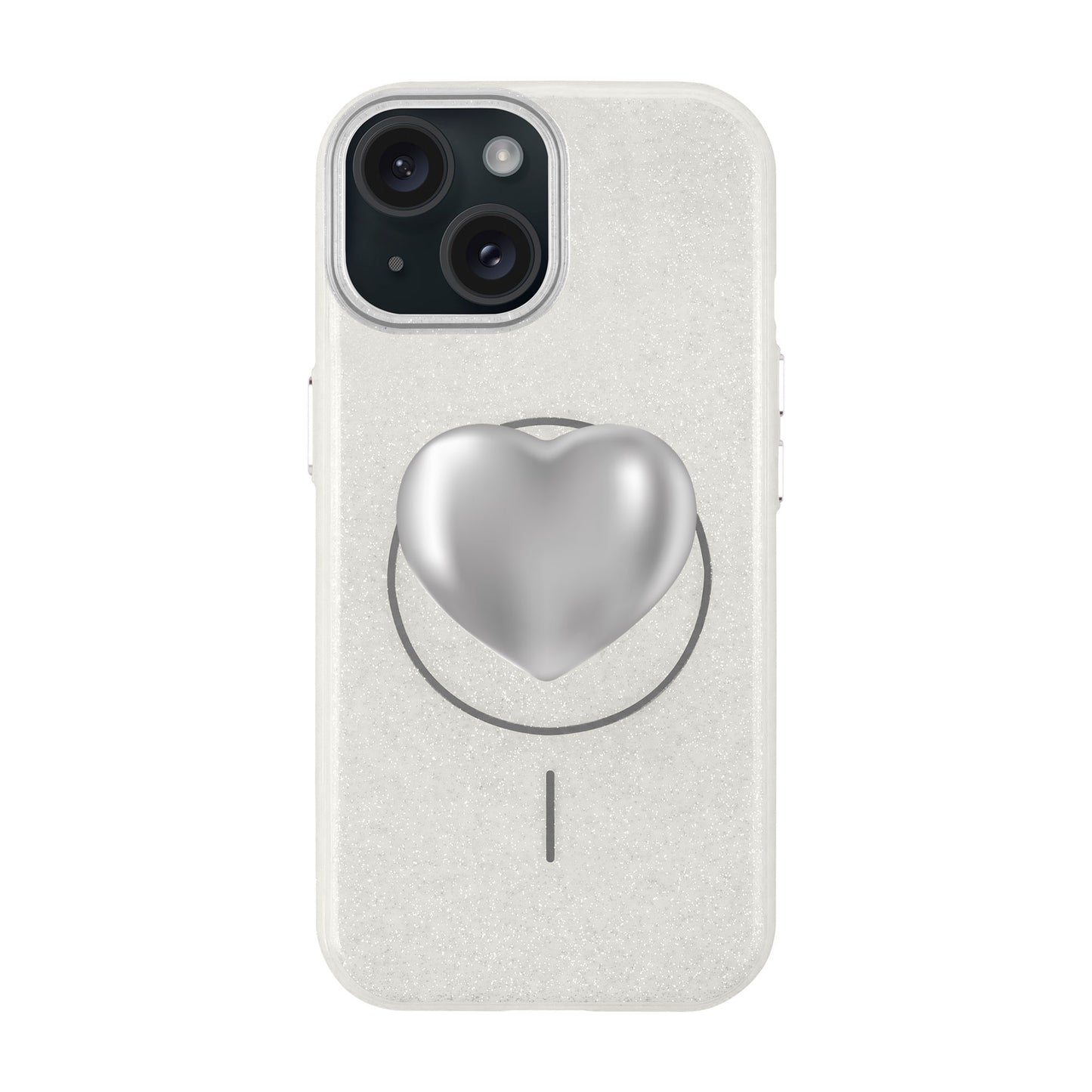 SILVER HEART-iPhone 15 Plus Radiant Kılıf MagSafe Özellikli