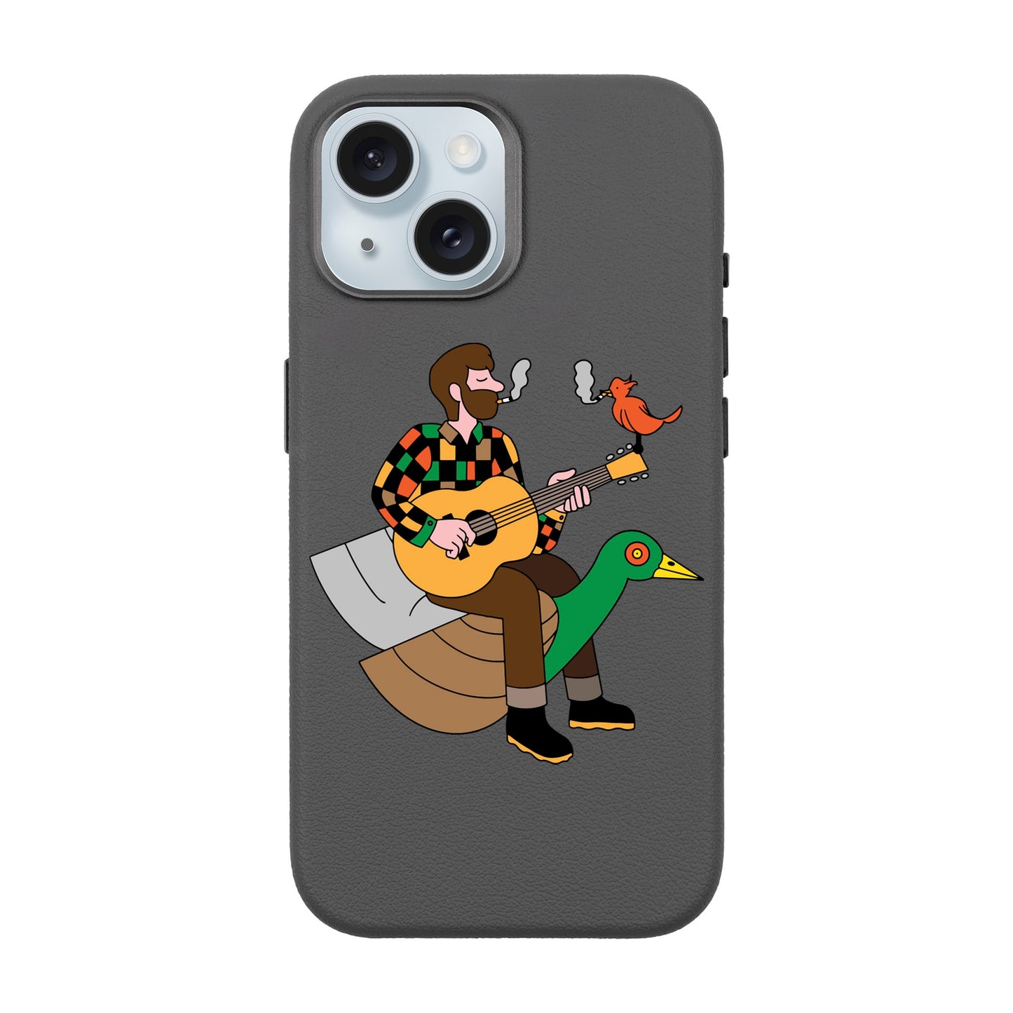 BIRDS OF A FEATHER-iPhone 15 Leather Premium Kılıf MagSafe Özellikli