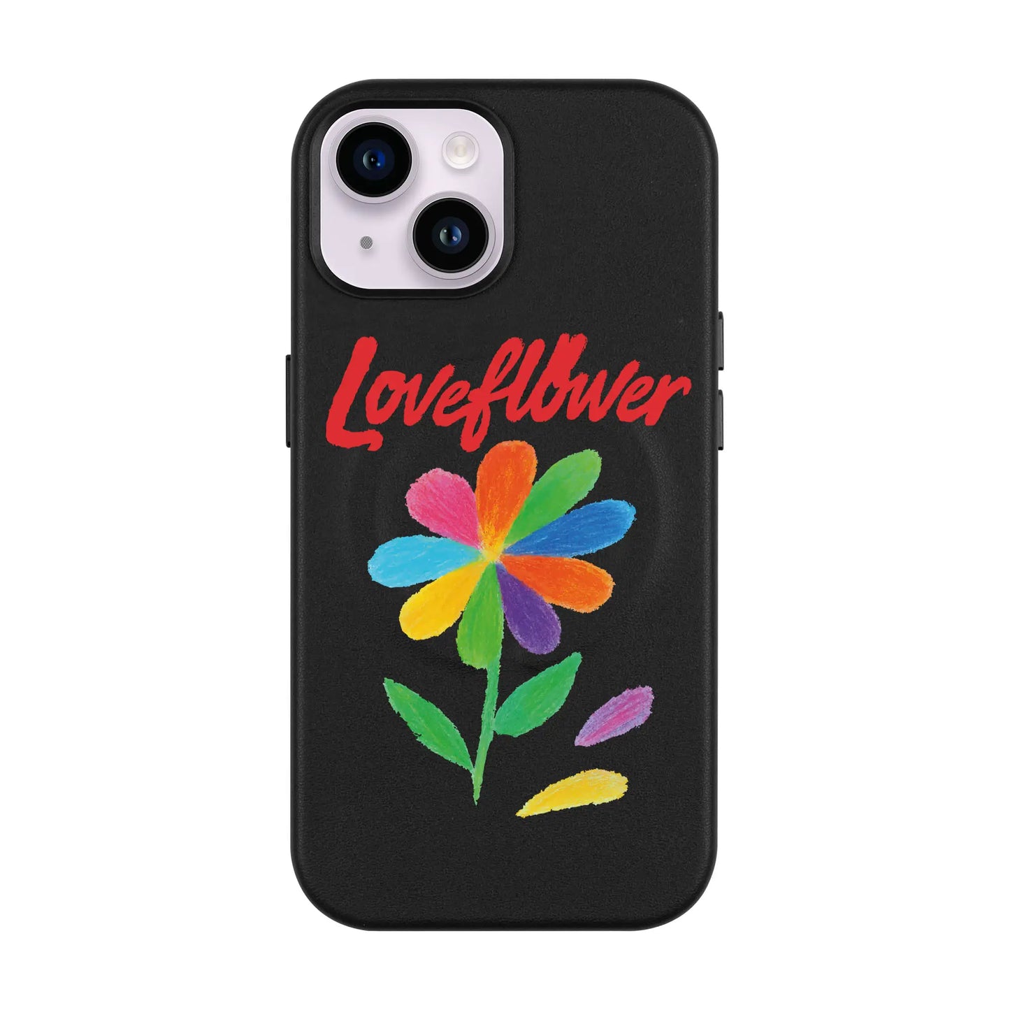LOVE FLOWER-iPhone 14 Leather Kılıf MagSafe Özellikli