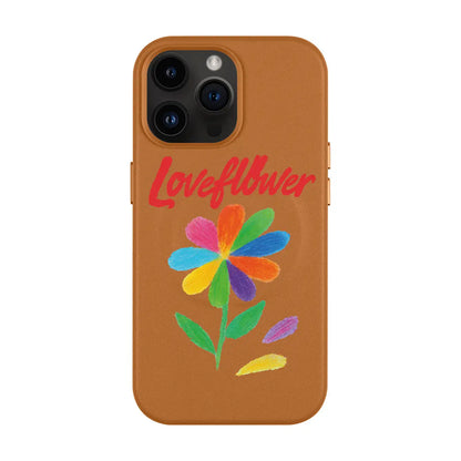 LOVE FLOWER-iPhone 14 Pro Max Leather Kılıf MagSafe Özellikli