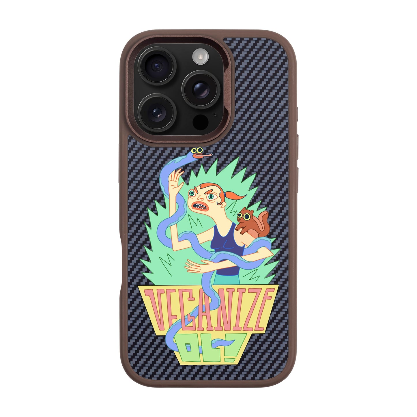 VEGANİZE-iPhone 16 Pro Plaid Kılıf MagSafe Özellikli