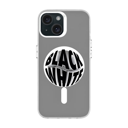 BLACK WHITE-iPhone 15 Hold Kılıf MagSafe Özellikli