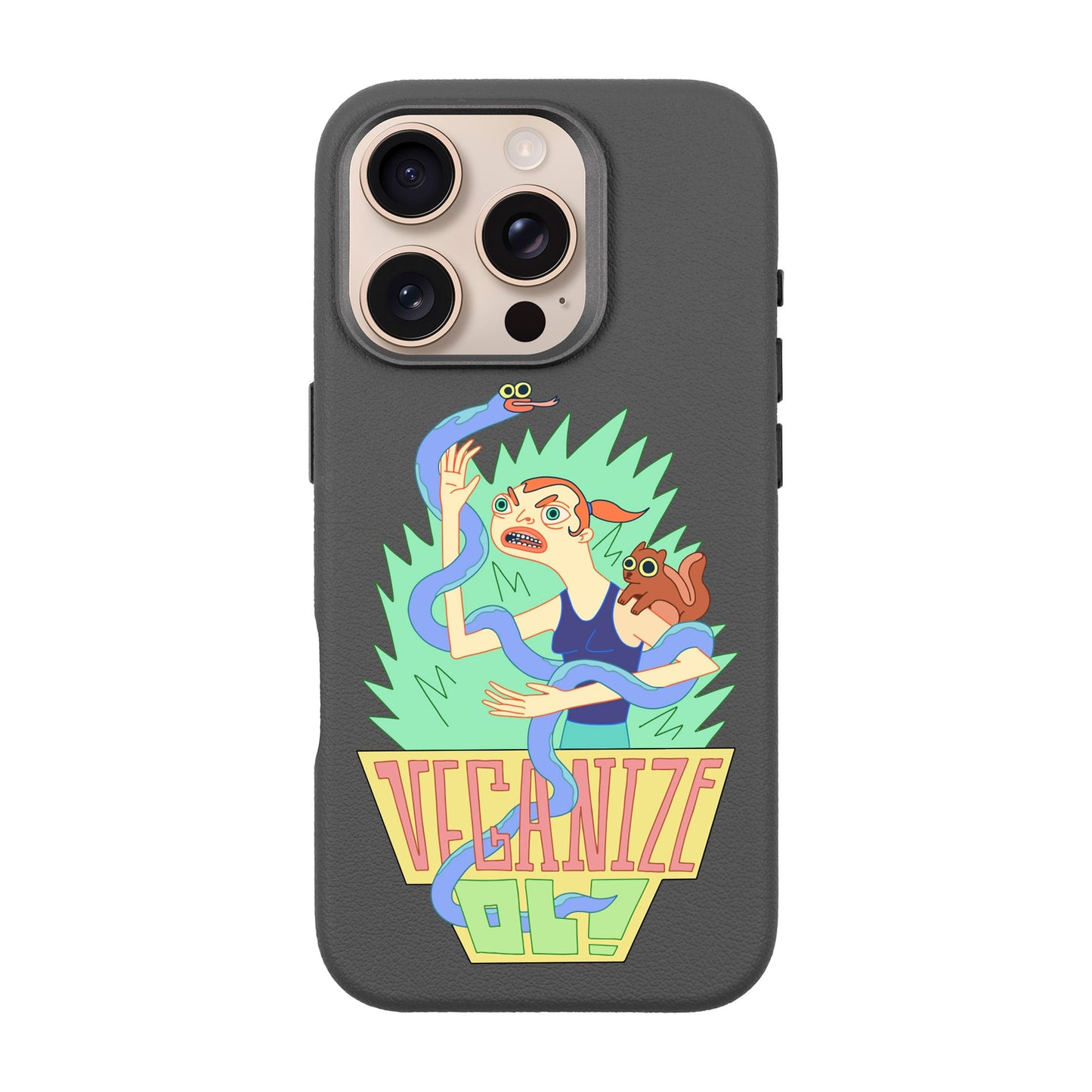 VEGANİZE-iPhone 16 Pro Leather Premium Kılıf MagSafe Özellikli