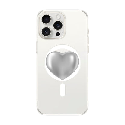 SILVER HEART-iPhone 15 Pro Max Solid Kılıf MagSafe Özellikli