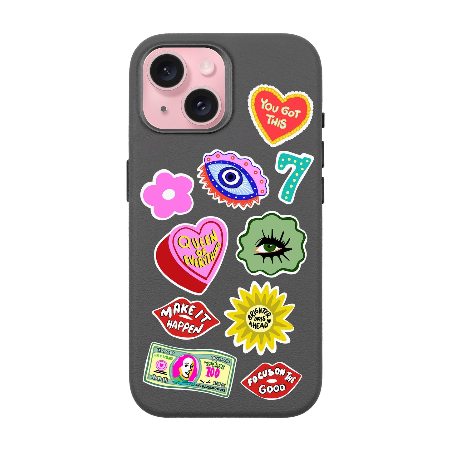 HM STICKERS-iPhone 15 Leather Premium Kılıf MagSafe Özellikli