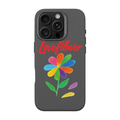 LOVE FLOWER-iPhone 16 Pro Leather Premium Kılıf MagSafe Özellikli