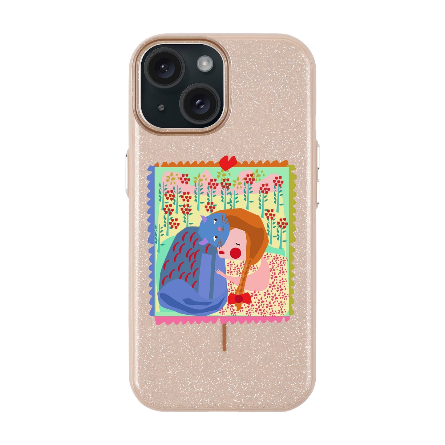 KEDİ POSTA PULU-iPhone 15 Plus Radiant Kılıf MagSafe Özellikli