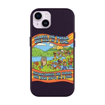 CHANGE THE WORLD-iPhone 14 Plus Leather Kılıf MagSafe Özellikli