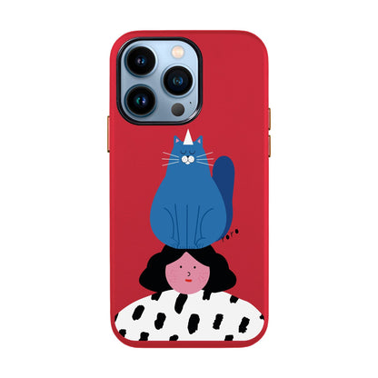 NAUGHTY CAT-iPhone 13 Pro Leather Kılıf
