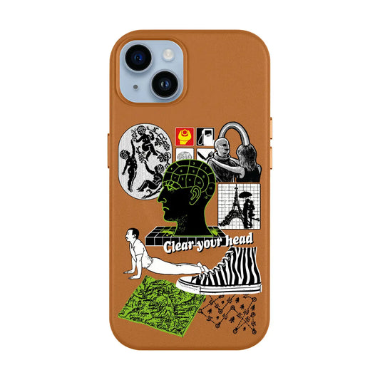 CLEAR YOUR HEAD-iPhone 14 Plus Leather Kılıf MagSafe Özellikli