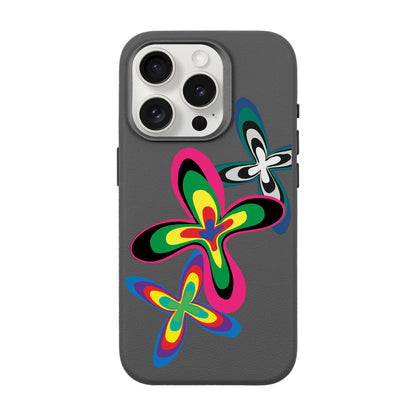 COLOR FLOWER-iPhone 15 Pro Leather Premium Kılıf MagSafe Özellikli