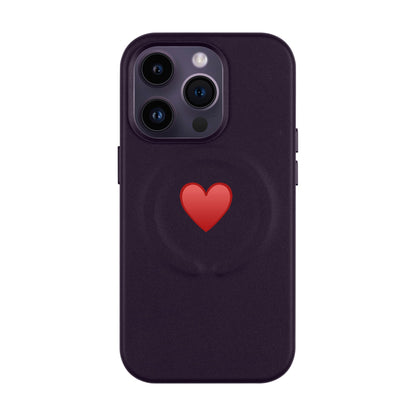 SPREAD HEART-Leather Kılıf MagSafe Özellikli - iPhone 14 Pro