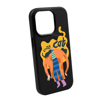 CRAZY CAT-iPhone 14 Plus Leather Kılıf MagSafe Özellikli