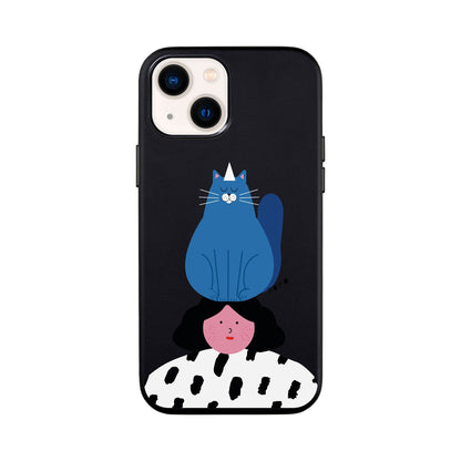 NAUGHTY CAT-iPhone 13 Mini Leather Kılıf