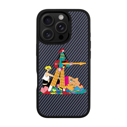 HER BAND-iPhone 16 Pro Plaid Kılıf MagSafe Özellikli
