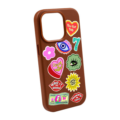 HM STICKERS-iPhone 14 Pro Max Leather Kılıf MagSafe Özellikli