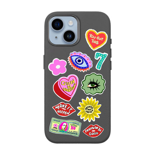HM STICKERS-iPhone 14 Leather Premium Kılıf MagSafe Özellikli