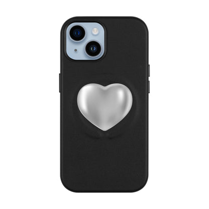 SILVER HEART-Leather Kılıf MagSafe Özellikli - iPhone 14
