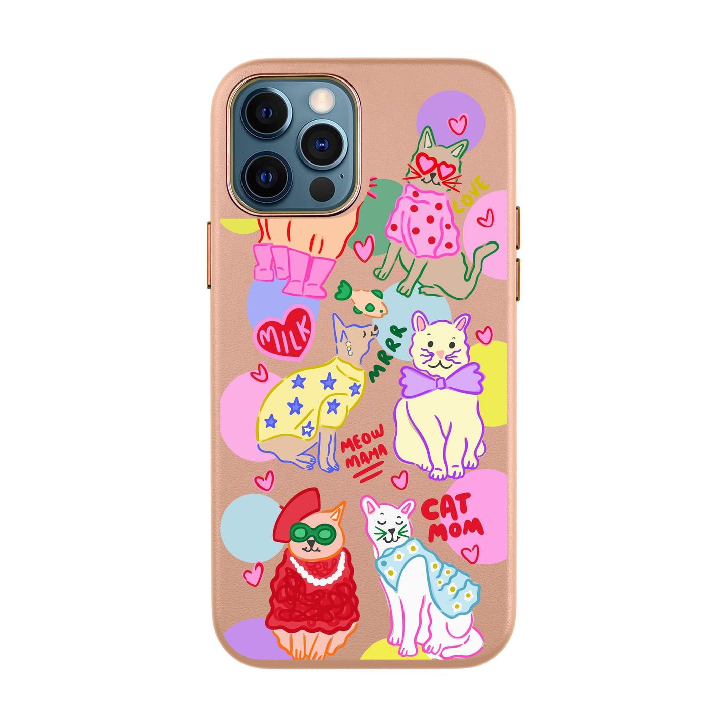 CAT MOM-iPhone X / Xs Leather Kılıf
