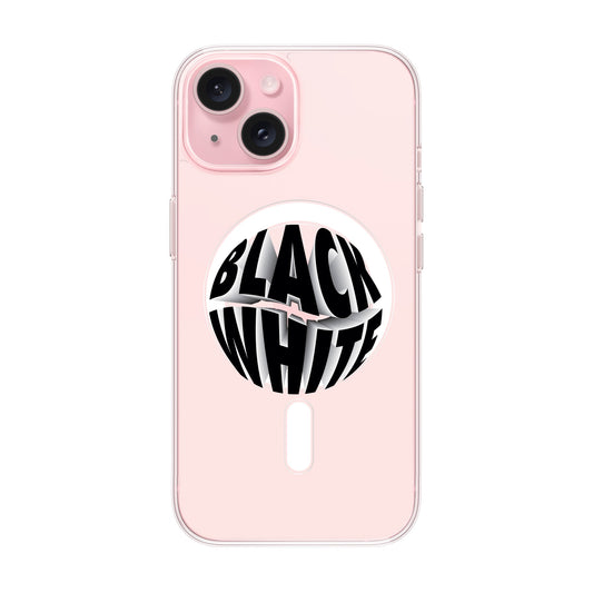 BLACK WHITE-iPhone 15 Solid Kılıf MagSafe Özellikli