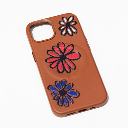 FLORIST-iPhone 14 Pro Max Leather Kılıf MagSafe Özellikli